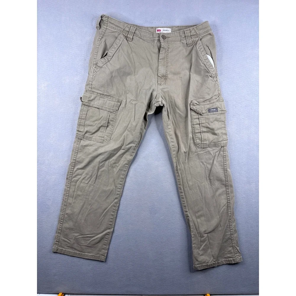 Wrangler Mens Relaxed Fit Cargo Pants Khaki Tan 1070ABWEW 34x30
